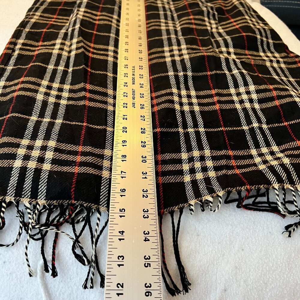 Briggs NY Pencil Skirt 14 Vtg Plaid Tassel Wool Tartan Office Christmas Party - Picture 7 of 9